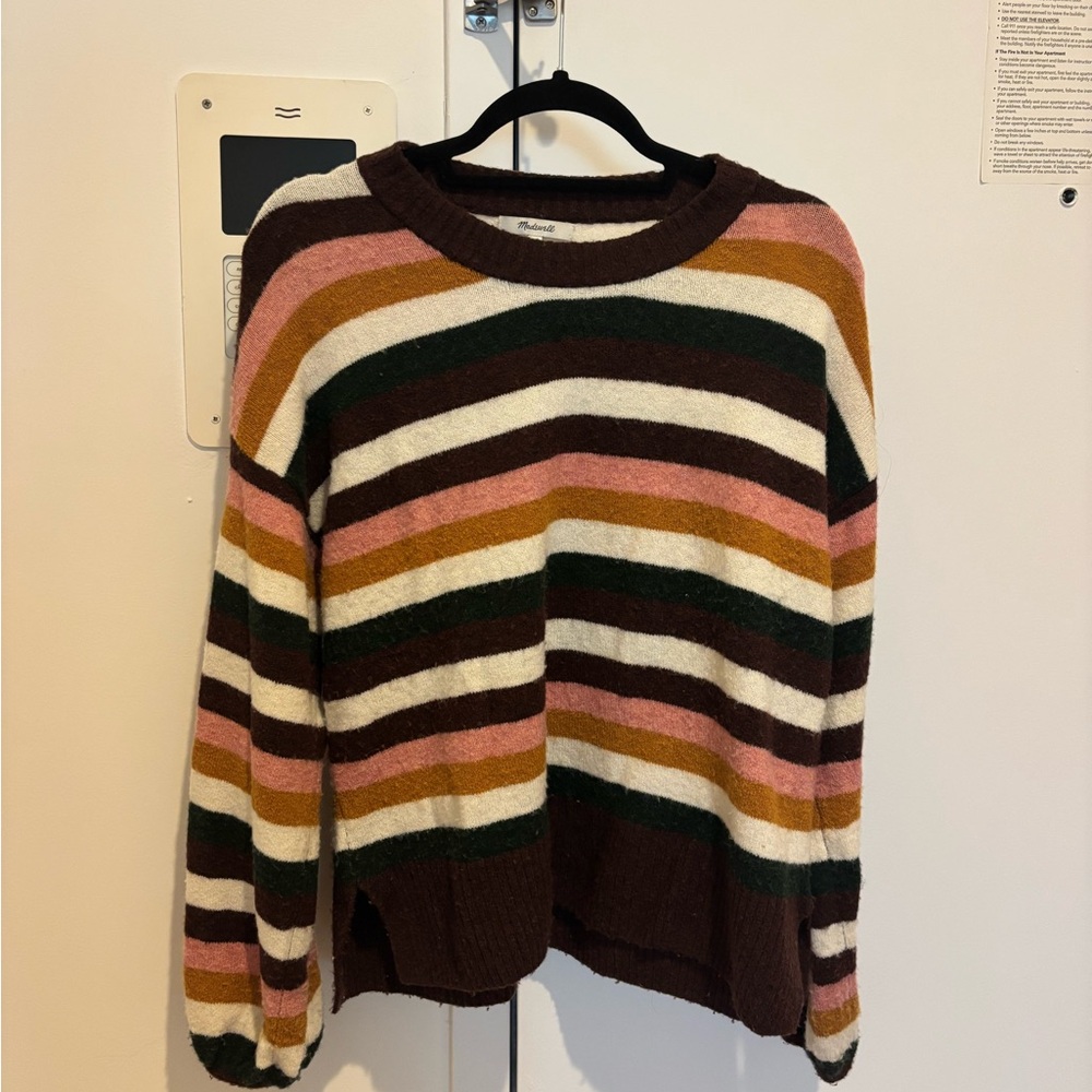 Madewell Multicolor Striped Crew Neck Sweater